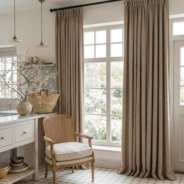 Custom Blackout-Style Pleated Drapery in Morning Mist Grey - Diycurtain