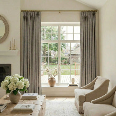Custom Linen Blackout Curtains in Morning Mist Grey - Diycurtain