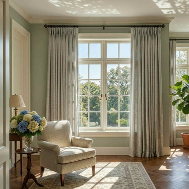 Custom Linen Blackout Curtains with Bamboo Texture in Heather Grey - Diycurtain
